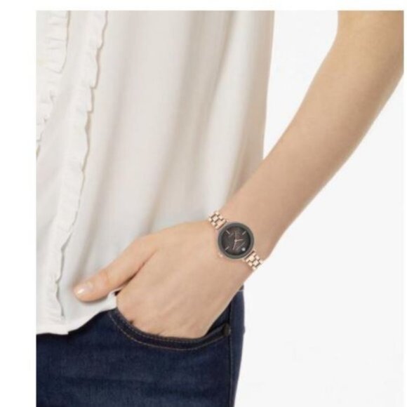 Anne Klein Women's Diamond-Accented Bracelet Watch Rose Gold-Tone New with Tag - Picture 6 of 14
